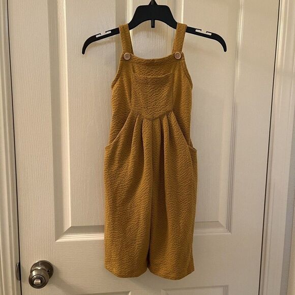 Dot Dot Smile Limited Edition Soft Romper Overalls Mustard Yellow Girls Size 2T - Picture 1 of 11
